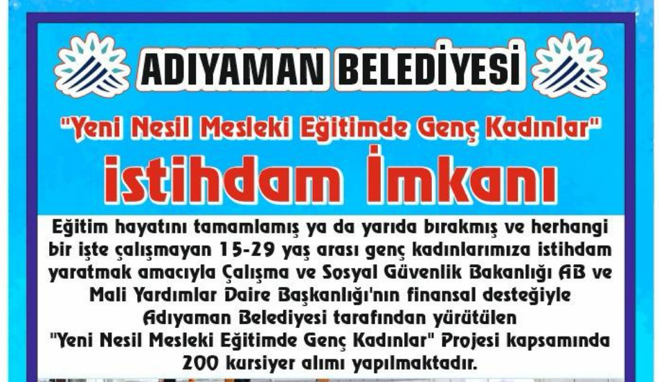 Adıyaman Belediyesinden Kadınlara Büyük Destek