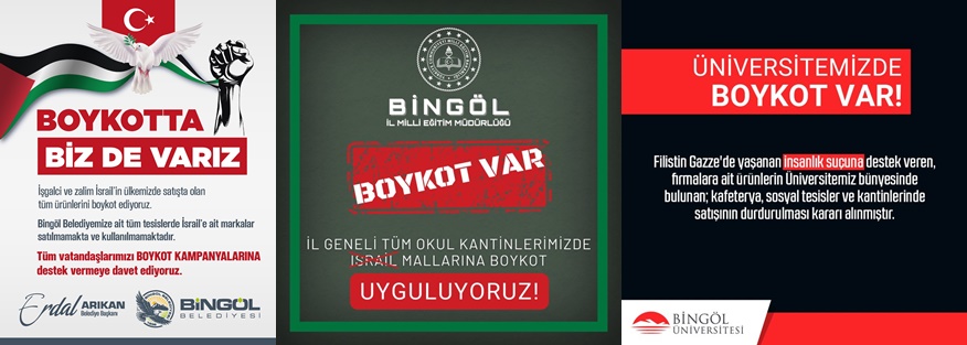 Bingöl’de 3 kurumdan İsrail menşeli ürünler için boykot kararı