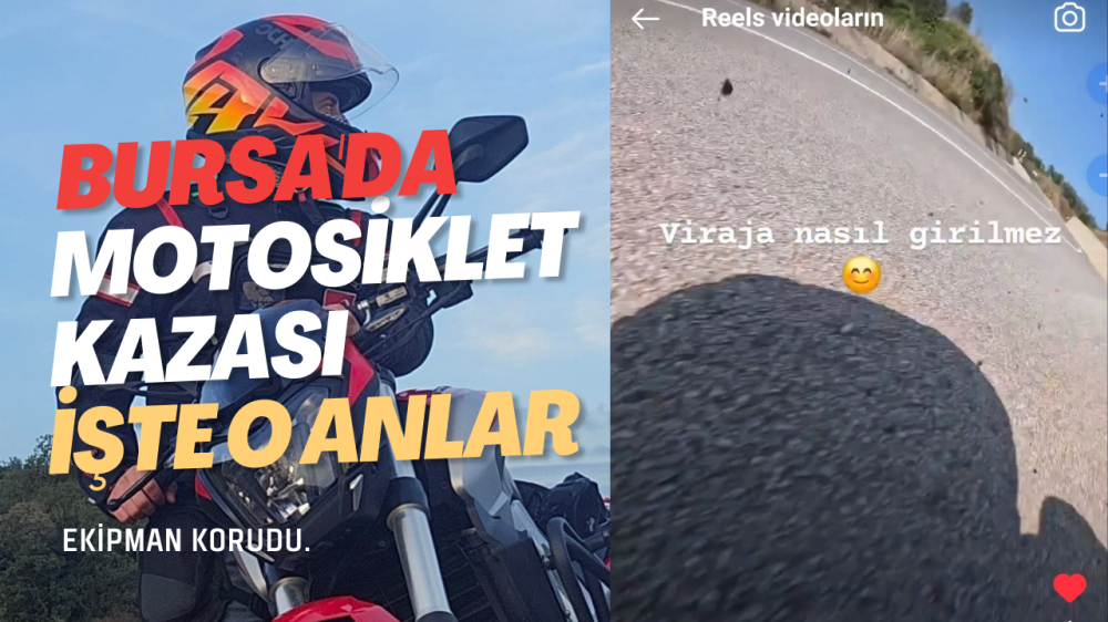 Virajı Alamayan Motosiklet Sürücüsü Kaza Yaptı